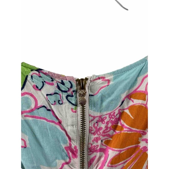 Lilly Pulitzer For Target Zip Back Floral Bright Nosey Posey Sleeveless Top XS - Picture 3 of 8